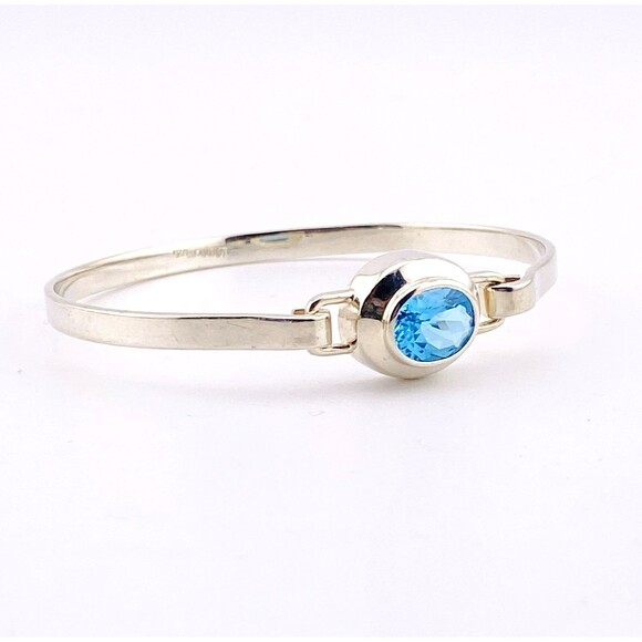 BOMA Topaz Sterling Silver Minimalist Cuff Bracelet Bangle Signed 6.5 In ca1990s - Picture 6 of 7